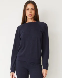 MONROW Original Fleece Vintage Raglan HEATHEREDNAVY Shop